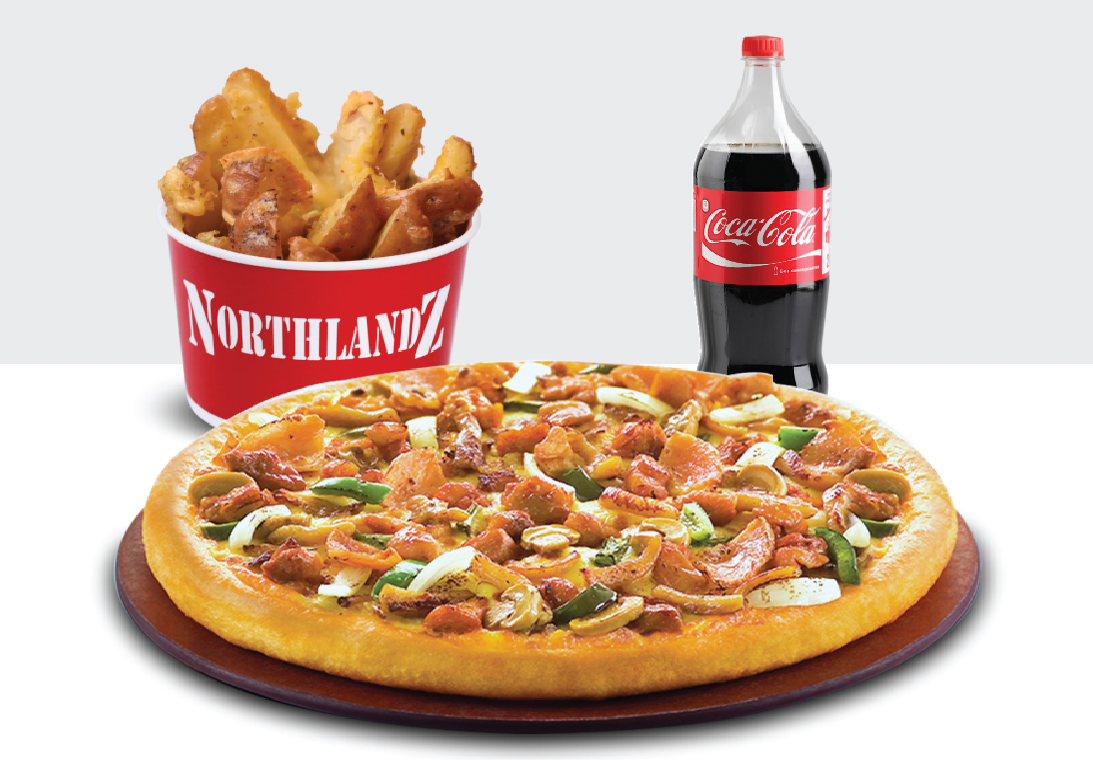 Exclusive Deal 2-Large 1 Pizza, 1 Potato Wedges & 1.5 Drink