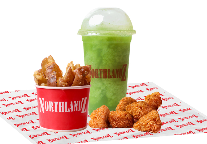 Kids Meal 1-Served with 6 pcs of chicken bites, Potato wedge & Drink
